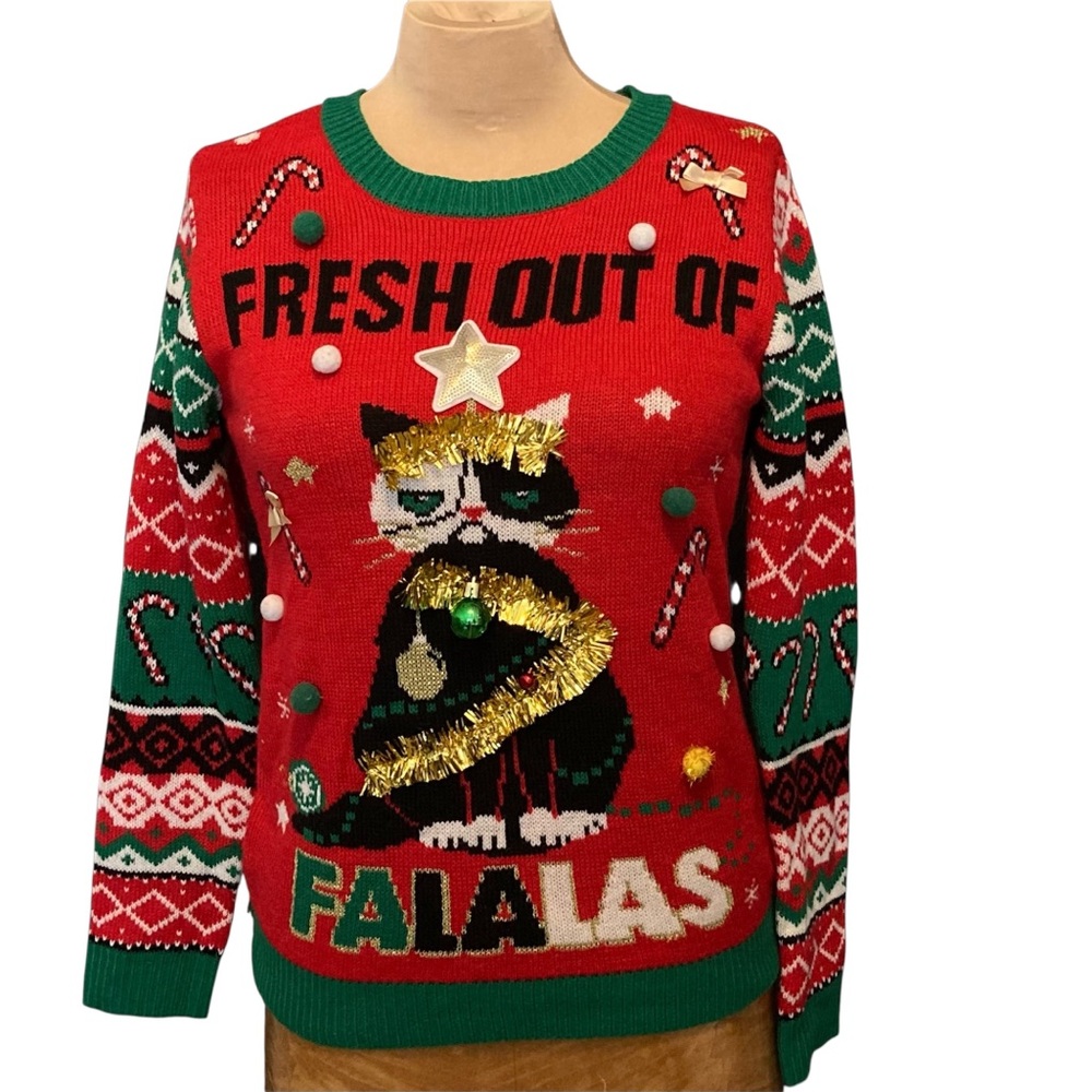 No‎ Boundaries Crabby Kitty Ugly Christmas Sweater | Fresh Out of Fa La Las